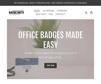 Badgesmith.com(Customized badges and ID cards) Screenshot