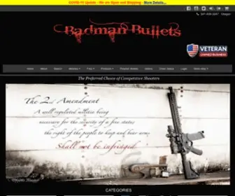 Badmanbullets.com(Best Hard Cast Lead Bullets Polymer Coated Bullets) Screenshot