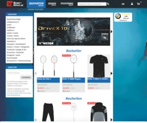 Badminton-Outlet.de(Homepage badminton) Screenshot