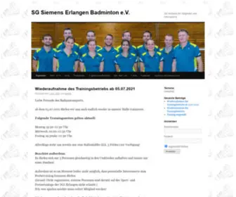 Badminton-SGS.de(SG Siemens Erlangen Badminton e.V) Screenshot