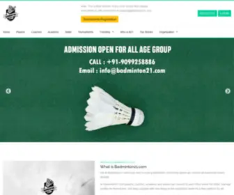 Badminton21.com(Global Platform for Badminton Lovers like Badminton Players) Screenshot