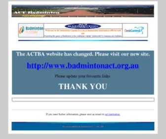 Badmintonact.asn.au(ACT Badminton Association Inc) Screenshot