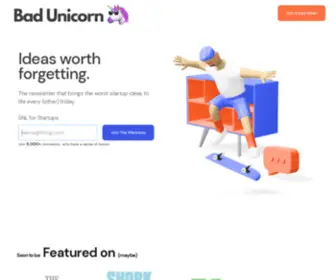 Badunicorn.vc(This is the newsletter that brings the worst startup ideas to life every (other)) Screenshot