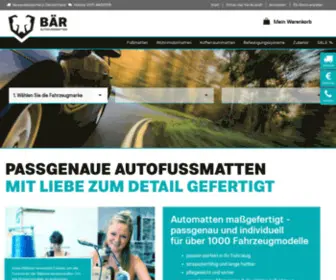 Baer-Autofussmatten.de(Ihr Shop für passgenaue Automatten direkt vom Hersteller. Passform Autofussmatten mit Bestickung) Screenshot