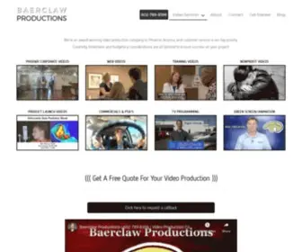 Baerclawproductions.com(Video production services) Screenshot