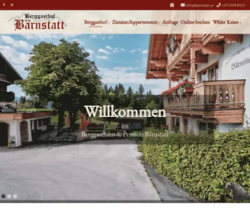 Baernstatt.at(Berggasthof Baernstatt Scheffau am Wilden Kaiser Tirol Austria) Screenshot