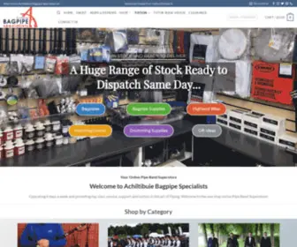 Bagpipespecialists.com(Online Pipe Band Supplies Store & Bagpipe Specialists) Screenshot