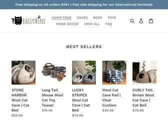 Bagsymine.com(Quality Handmade Wool Cat Caves and Toys) Screenshot