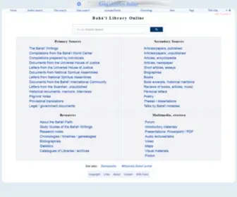 Bahai-Library.org(Bahá'í) Screenshot