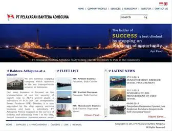 Bahteradhiguna.co.id(PT Pelayaran Bahtera Adhiguna) Screenshot