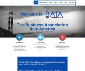 Baia-Network.org(BAIA Business Association Italy America San Francisco) Screenshot