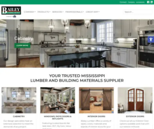 Baileylumber.com(Your Trusted Mississippi Lumber and Building Materials Supplier) Screenshot