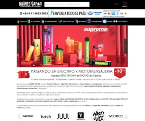 Bairesvapor.com(Cigarrillos Electronicos Argentina) Screenshot