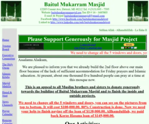 Baitulmukarrammasjid.org(Baitul Mukarram Masjid) Screenshot