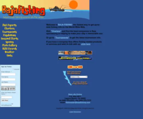 Bajafishing.com(Baja Fishing) Screenshot