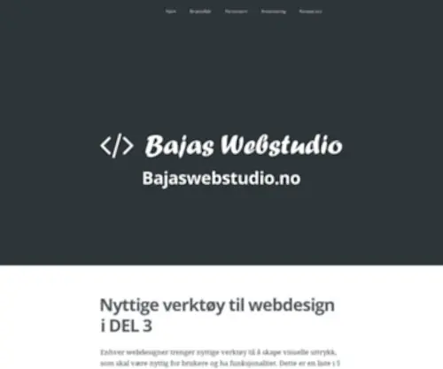 Bajaswebstudio.no(Alt om webdesign) Screenshot