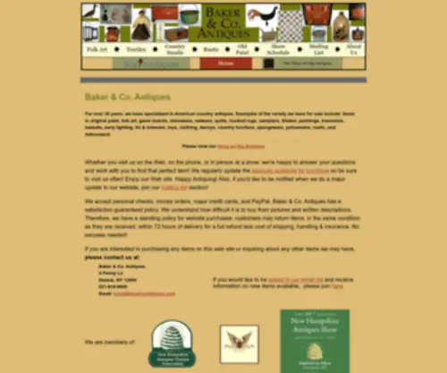 Bakercoantiques.com(Baker & Co) Screenshot