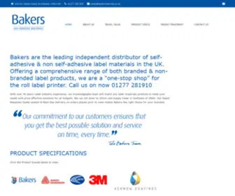 Bakermaterials.co.uk(Self Adhesive Label Materials by Baker Materials) Screenshot