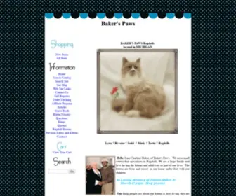 Bakers-Paws.com(Baker's Paws Ragdolls) Screenshot