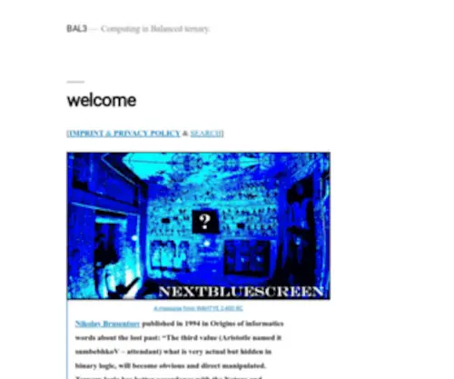 Bal3.com(Computing in Balanced ternary) Screenshot