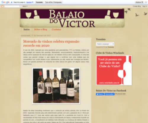 Balaiodovictor.com(Blog sobre vinhos) Screenshot