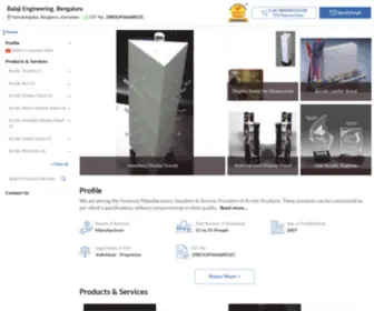 Balajiacrylic.com(Manufacturer of Acrylic Display Stand & Acrylic Watch Display Stand by Balaji Engineering) Screenshot