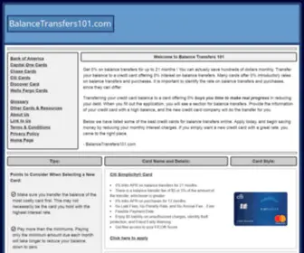 Balancetransfers101.com(Balance Transfers) Screenshot