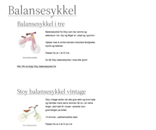 Balansesykkel.com(år) Screenshot