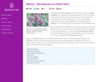 Baldrian.net(Wirkung und Anwendung des beruhigenden Heilkrauts) Screenshot