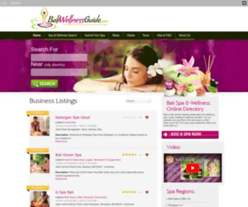 Baliwellnessguide.com(The Wellness & Spa Guide for Bali) Screenshot