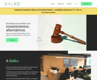 Balko.com.br(Otimize seu portfolio investindo em ativos alternativos com quem entende do assunto. Rentabilidade) Screenshot