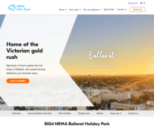 Ballaratgoldfields.com.au(NRMA Ballarat Holiday Park) Screenshot