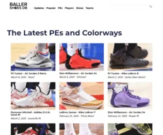 Ballershoesdb.com(Baller Shoes DB) Screenshot