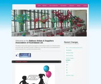 Balloonartists.com.au(Balloon Artists & Suppliers Association of Australasia Ltd) Screenshot