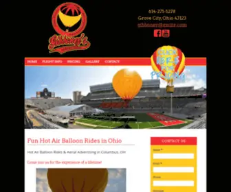 Balloonohio.com(Hot Air Balloon Rides & Aerial Advertising in Columbus) Screenshot
