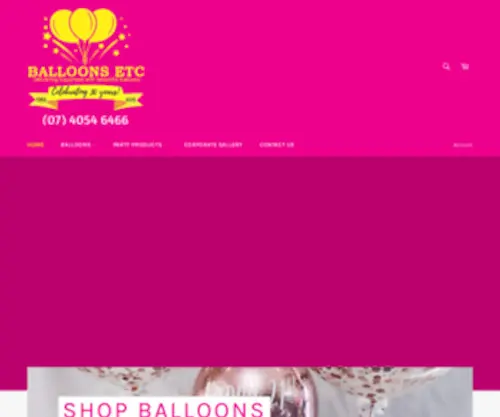 Balloonsetc.com.au(Balloons Etc Cairns) Screenshot