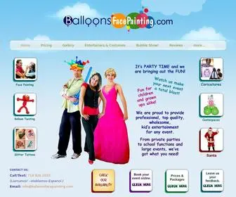 Balloonsfacepainting.com(Balloons, Face Painting, glitter tattoos and more) Screenshot