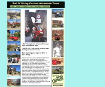 Ballostring.com(Motorcycle and Sports Car and Luxury and Adventure Tours with Ball O' String Tours) Screenshot