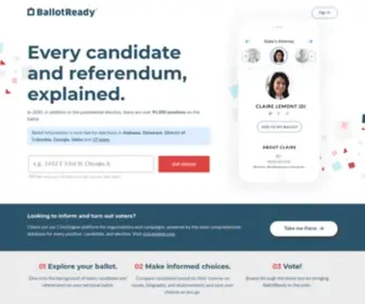 Ballotready.org(Vote Informed on the Entire Ballot) Screenshot
