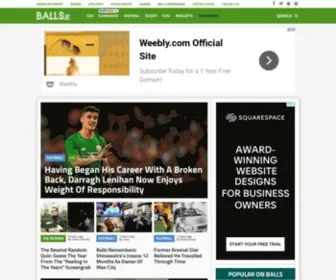 Balls.ie(Irish Sports Website) Screenshot