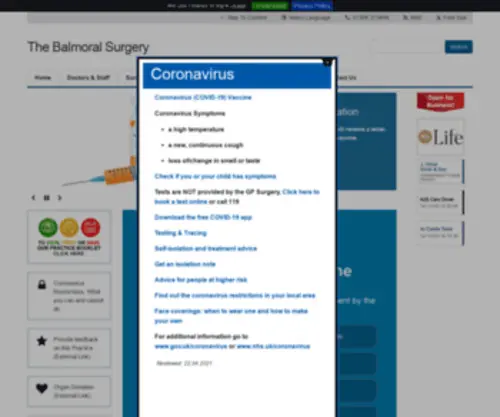 Balmoralsurgery.com(The Balmoral Surgery) Screenshot