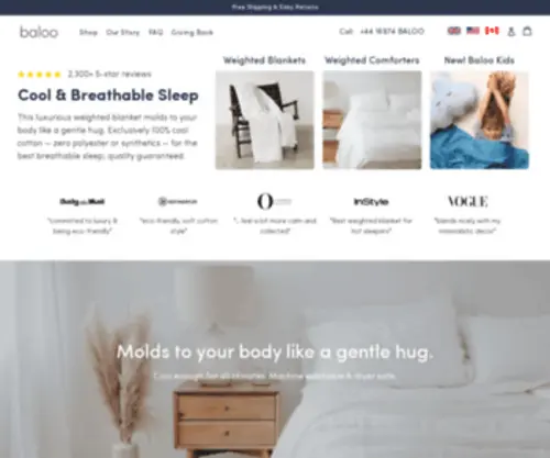 Balooliving.co.uk(Weighted Blankets by Baloo Living I For Anxiety) Screenshot