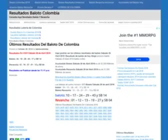 Balotocolombia.co(Últimos Resultados Del Baloto De Colombia) Screenshot