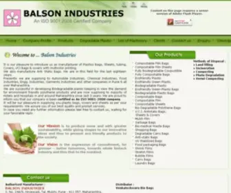 Balsonindustries.com(Bio Degradable Polythene Bags) Screenshot