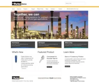 Balstonfilters.com(Parker Balston Filtration & Separation) Screenshot