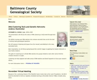 Baltimoregenealogysociety.org(Baltimore County Genealogy Society & History Library) Screenshot