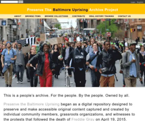 Baltimoreuprising2015.org(Preserve the Baltimore Uprising) Screenshot