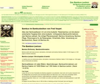 Bambus-Lexikon.de(Bambus im Bambuslexikon von Fred Vaupel) Screenshot
