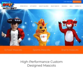 Bammascots.com(BAM Mascots) Screenshot