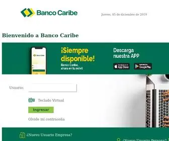 Bancocaribeenlinea.com.do(Banco Caribe) Screenshot